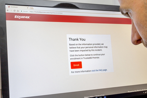 equifax page on computer screen