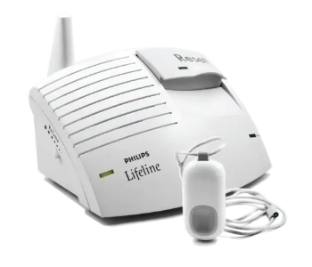 Lifeline, HomeSafe medical alert system, base unit and pendant with autoalert